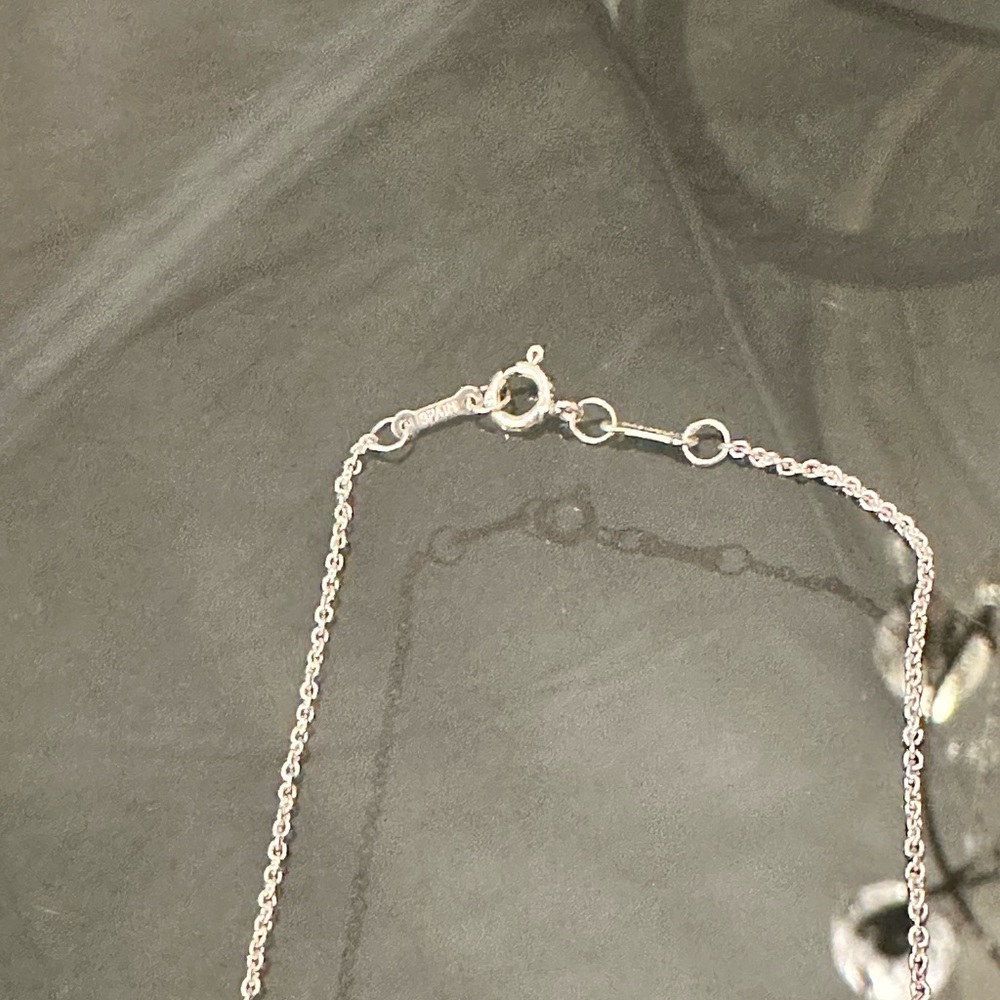 Authentic Tiffany & Co. Silver Open Teardrop Necklace - Picture 5 of 16